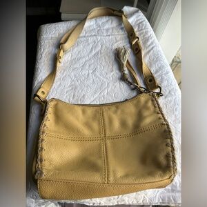 The Sak Tan Beige Cream  Leather Crossbody Bag